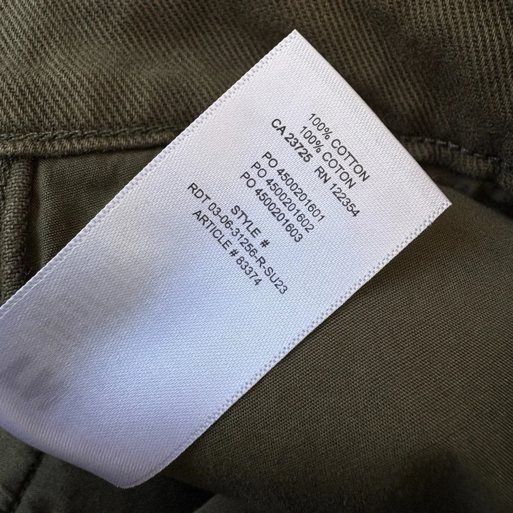 Aritzia TNA Highway Cargo Pants Women Size 6 Olive Green Cotton